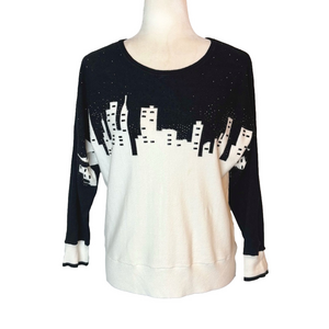 Leo & Ugo beaded cityscape sweater
